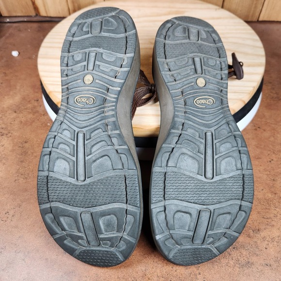 Chaco Z/2‎ Sandals Mens 12 Brown Striped Thong Toe Loop Adjustable Outdoor Shoes main image 7